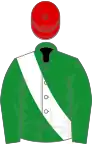 Green, white sash, red cap