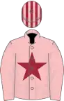 Pink, maroon star, striped cap