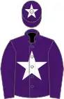 Purple, white star and star on cap