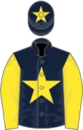 Dark blue, yellow star and sleeves