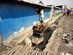 An Oxfam funded drain cleaning project in Mukuru