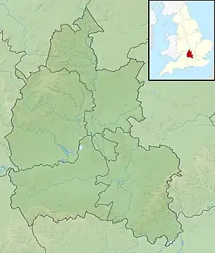 a map of Oxfordshire pinpointing estates connected with John Cornwall.