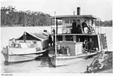 Image 15The Paddle Steamer P. S. Sapphire on the Murray River with a barge. (from Transport in South Australia)