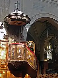 The pulpit in the nave