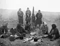 A group of Samoyeds around a campfire (1914)