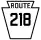 Pennsylvania Route 218 marker