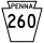 Pennsylvania Route 260 marker