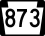 Pennsylvania Route 873 marker