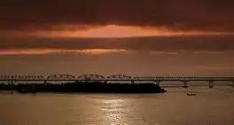 The bridge as night falls