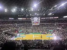 The view inside the Coliseum during the Game 7 of the PBA Season 47 Philippine Cup Finals, wherein 15,195 attendees who watched the game within the venue