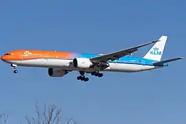 Boeing 777-300ER in "Orange Pride" special livery