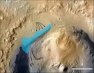 Estimated size of ancient lake on Aeolis Palus in Gale