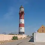 Manora Point Lighthouse at the entrance to the harbor