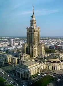 Palace of Culture and Science in Warsaw (by Lev Rudnev, 1952–55)