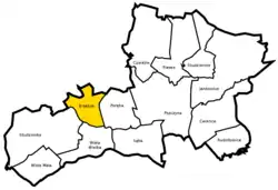 Location of Brzeźce within gmina Pszczyna