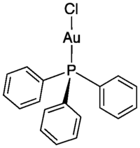 Skeletal formula of chloro(triphenylphosphine)gold(I)