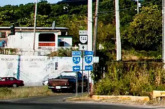 PR-54 West and East junction with PR-744 in Guayama