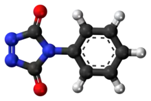 Ball-and-stick model of the PTAD molecule