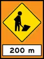 Road work sign