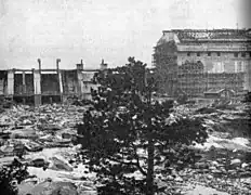 Jäniskoski power plant in 1944. The concrete building on the right is the bomb shelter for the generator hall.