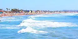 The beach at Pacific Beach looking south