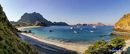 Padar Island, harbour panorama