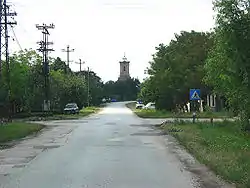 The main street and the Dedication of Saint Mary Major Catholic Church.