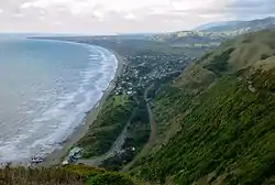 The Kapiti Urban Area viewed looking north from Paekākāriki Hill.