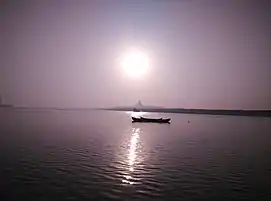 Pagoda view from Gorai creek on sunset time