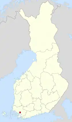 Location of Paimio in Finland