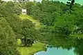 Image 26Painshill Park in Cobham has follies on natural, but landscaped slopes by part of the Mole disguised as ornamental lakes and the Great Cedar thought to be the largest Cedar of Lebanon in Europe.  In the mid-north of the county. (from Portal:Surrey/Selected pictures)