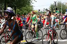 The Solstice Cyclists are known for riding nude through the neighborhood.