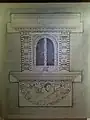 Sketch of wooden window with carvings