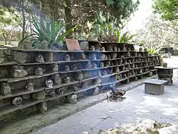 An imitation of a ceremonial rack of skulls of the Paiwan people in Formosan Aboriginal Culture Village