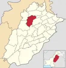 Khushab District highlighted within Punjab Province