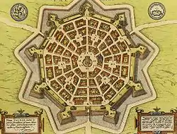 Palmanova, Italy, a Venetian city within a star fort. 17th century