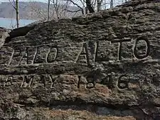 Palo Alto engraving near Gee's Point