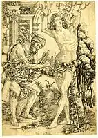 Martyrdom of Saint Sebastian, engraving