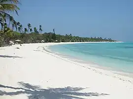 Image 56The main beach on the southern shore of Pamalican (from List of islands of the Philippines)