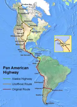 Map of the Pan-American Highway