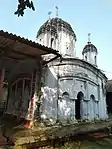 Pancha-ratna Gopimohanjiu temple of Goswami family, possibly built in the 18th century.