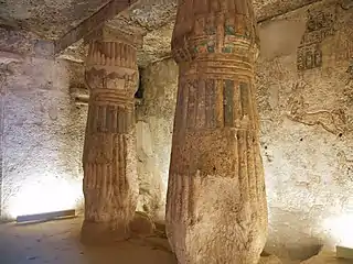 Columns at the tomb of Panehesy (c.1330 BC)