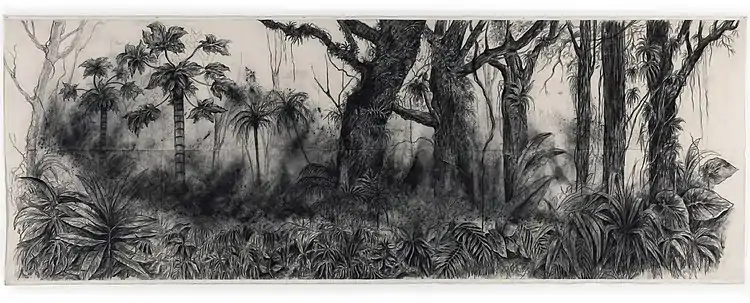 Panorama of drawing of Catatumbo forest