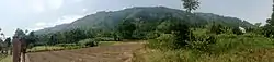 Panorama of Hills of Samosir Island seen from Bukit Doa Getsemane Sanggam, Ambarita, Simanindo, Samosir Regency