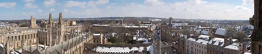 Oxford skyline from the University Church of St Mary the Virgin
