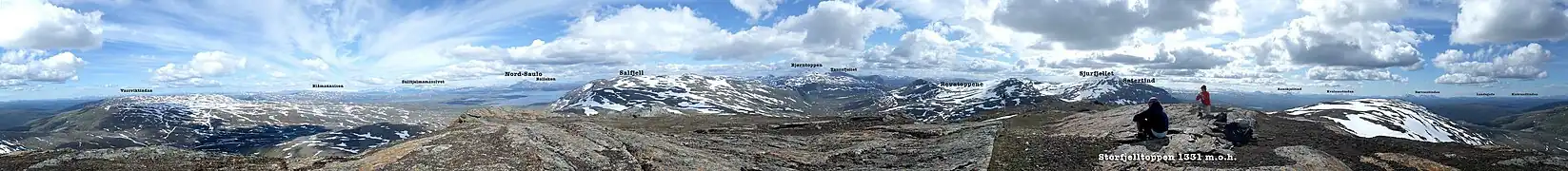 Panorama from Storfjelltoppen mt