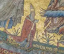 Portrait of Nicolas IV, apse of Santa Maria Maggiore church in Rome, 1245