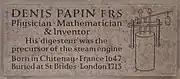 Papin's Memorial in St Bride's Church