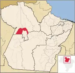 Location of Santarém municipality within Pará state