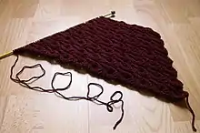 example of a knitting increase and decrease